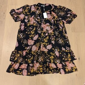 Floral Black and Pink Dress